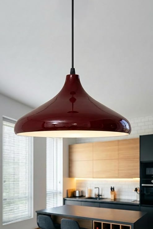 Marrien Nova Metal Sarkıt Avize, Bohem Tavan Lambası ve Salon Oturma Odası Aydınlatması - Bordo - 35 cm – Modern Dekoratif Avize, Tavan Aydınlatması [Enerji Sınıfı A]