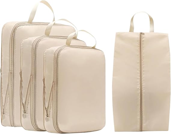 Packing Cubes for Travel Compression - Suitcase Organizer Bags Set for Luggage, Double Zipper Clothing Storage Organization Suitcase Accessories for Road Trip Outdoor Cruise Ship