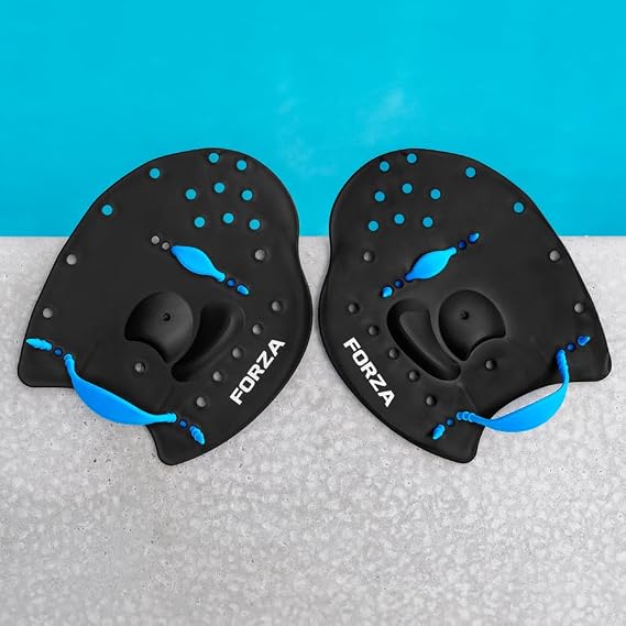 FORZA Swimming Hand Paddles | Adjustable Swim Training Paddles for Technique & Strength Improvement – Available in Small, Medium & Large [Supplied as a Pair]
