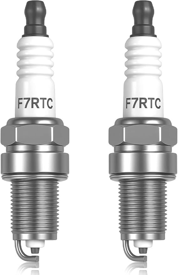 2PCS F7RTC Spark Plugs for Lawnmower Automotive, Motorcycle, Lawn Mower, Toolbox, Cabinet, and More High-Performance Spark Plugs for Engines, Heavy Duty, Easy Installation, Long-Lasting