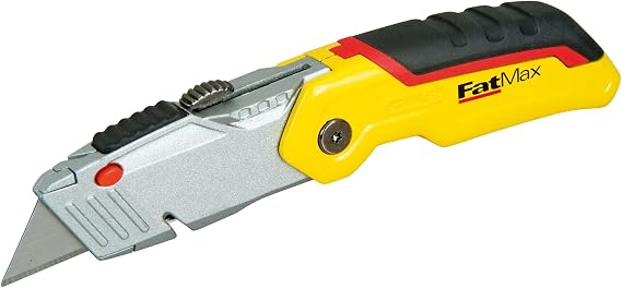 STANLEY FATMAX Folding Retractable Knife, Compact and Ergonomic Design, Instant Blade Change, Internal Blade Storage, 0-10-825