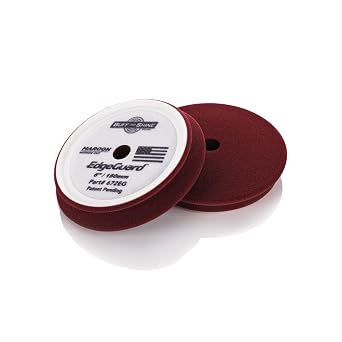 Buff and Shine - EdgeGuard Foam Buffing Pads - Maroon - 6" Medium Cut Pad - Pack of 2