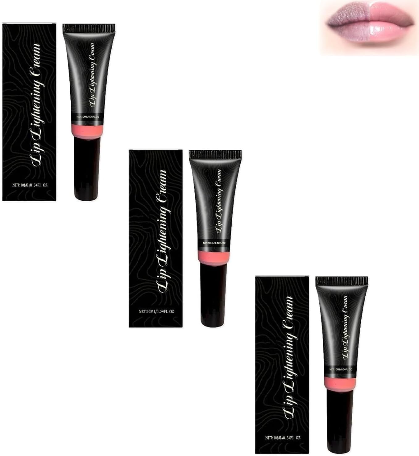 Lip Lightening For Dark Lips, Lip Lightening Cream For Dark Lips, Brightening Lip Balm, Deep Moisturizing, Advanced Lightenings Formula Fors Smokers, Non-Smokers, Daily Liprepair Use 3pcs