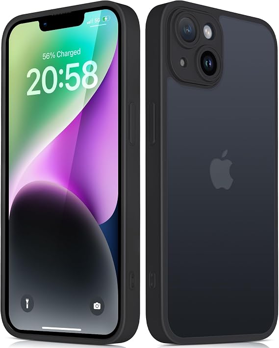 Mootobo for iPhone 14 Plus Case with Camera Lens Full Cover Protection, 10FT Military Grade Drop Protection Phone Case with Anti-Fingerprint Matte Back 6.7 inch - Black