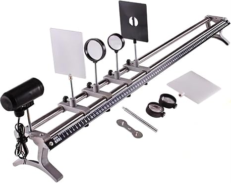 Comprehensive Physical Optics Experimental Set with Multi Light Sources, Optical Bench Kit for Imaging, Reflection & Refraction Research