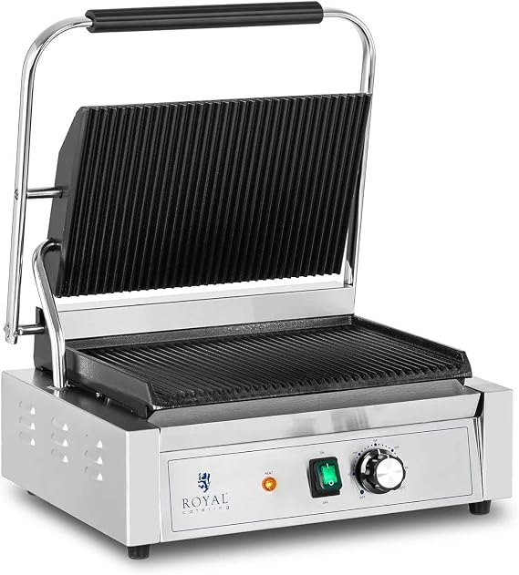 Royal Catering Contact Grill RCPKG-2200-R (Power: 2200 W, Wave Surface, Temperature Range: 122-572°F)