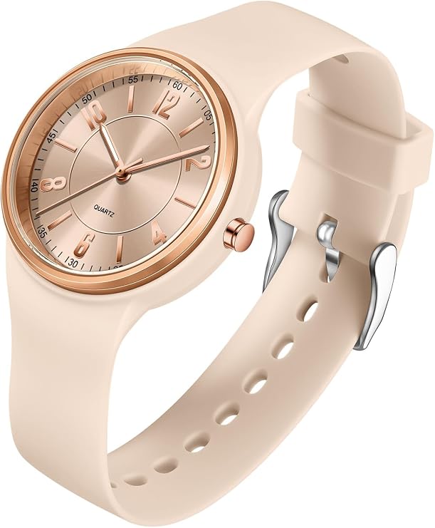 GBB Women's Quartz Watch Soft Silicone Strap Ladies Watches Analog Quartz Watches with Luminous Easy-Read Dial Fashion Wrist Watch for Students Women Men Unisex