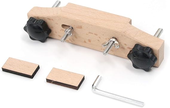 Geesatis Luthier Tools Maple Guitar Bridge Clamp 1 Set Guitar Fixture Clip Guitar Bridge Repair Replace Tool, Wood, Stainless Steel