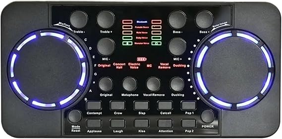 DJ Controllers, Live Sound Card New V300 Pro Live Streaming Sound Card Multifunctional 10 Sound Effects 4.0 Aud-io Interface Mixer For DJ