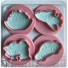 4 Different Vehicle Shaped Push Cookie Molds