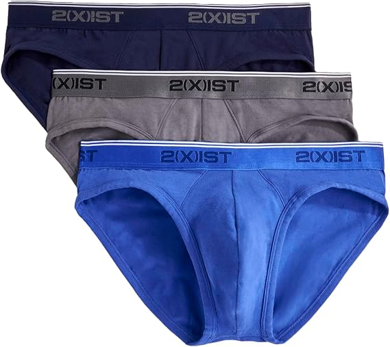 2(x)ist Men's Cotton Stretch No Show Briefs Pack of 3 Briefs (Pack of 3)