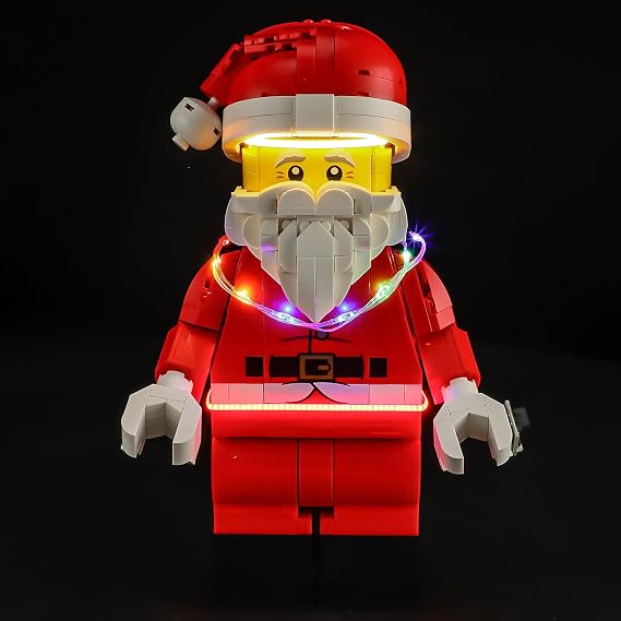 BRIKSMAX 2.0 Light Kit Compatible with Lego Up-Scaled Santa 40820 Building Sets- LED Lighting Kits (Accessories Only), Cable-Hiding Tech for Display, Gifts & Collectors