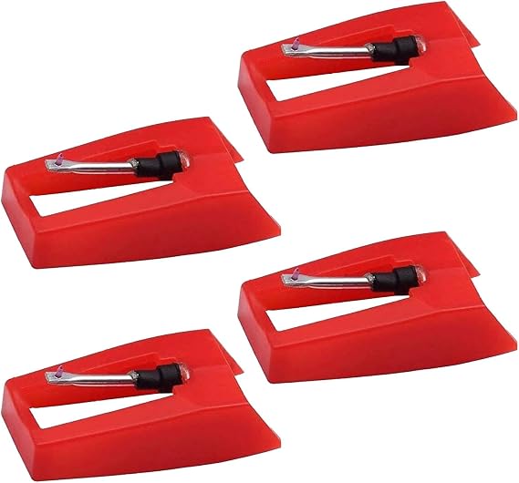 4 Pack Record Player Needles, Diamond Stylus Replacement for Suitcase Turntable, Phonograph and Vinyl Record Player