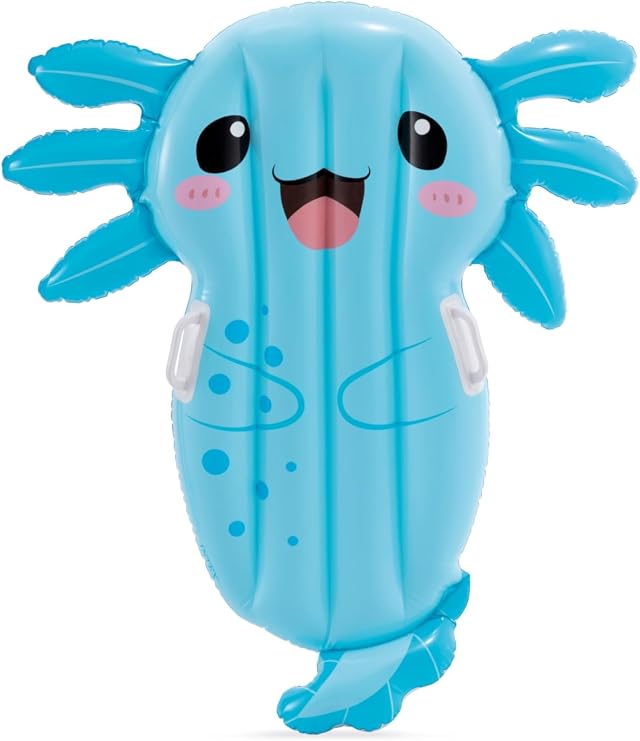 Intex Axolotl Inflatable Mat, 94 x 109 x 14 cm, Fun Float, with 2 Holding Handles, for Pool, for Beach, Capacity for 1 Person, Maximum Weight 40 kg, +3 Years (58159)