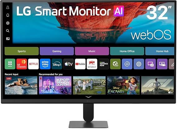 LG 32U701SB-B 31,5" U7s Alpha 7 5ms (GtG at Faster) 60Hz (2xHDMI+USB 2.0) HDR10 4K UHD (3840x2160) webOS AirPlay 2 VA Panel Smart Monitör