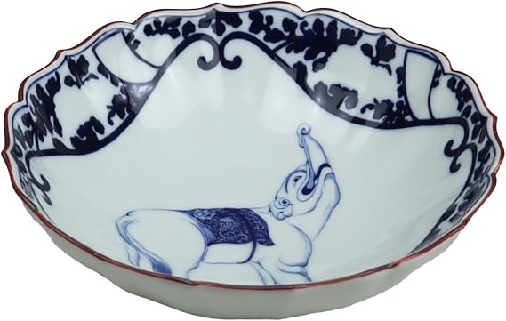 Yukuimari Romance, Gorgeous, Gorgeous, Kyoimari Romance, Arita Ware, Made in Japan, Luxury Present, Kika Edge Flat Bowl, Elephant Arabesque
