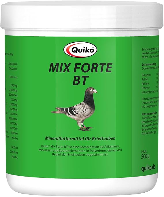Quiko Mix Forte Bt 500g - Important minerals, trace elements and vitamins for racing pigeons