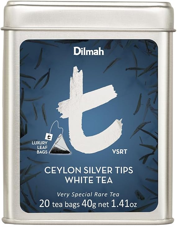 Dilmah t-Series Ceylon Silver Tips White Luxury Tea Bags
