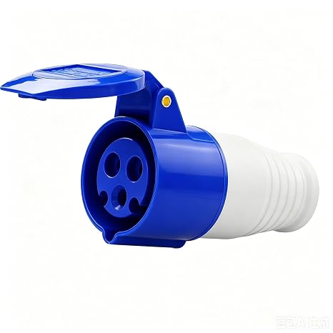 16Amp 240V Weather-Proof 3-Pin Industrial Socket with Cover - IEC309-2 Dustproof Replacement