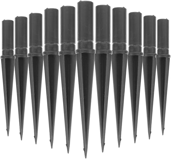 20Pcs Black Plastic Ground Spikes for Solar Garden Lights Replacement Stakes Compatible with 0.8cm Diameter Lamp Poles, Easy Installation for Outdoor Led Lighting
