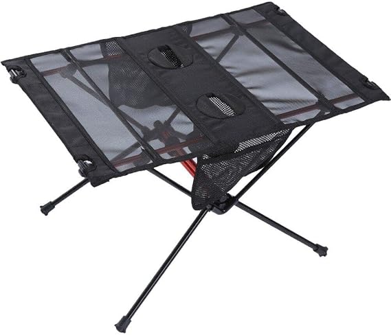 Table Small Camping Table Aluminium Alloy Camping Side Table Fold Up Lightweight Tent Table Portable Outdoor Beach Table with Carry Bag