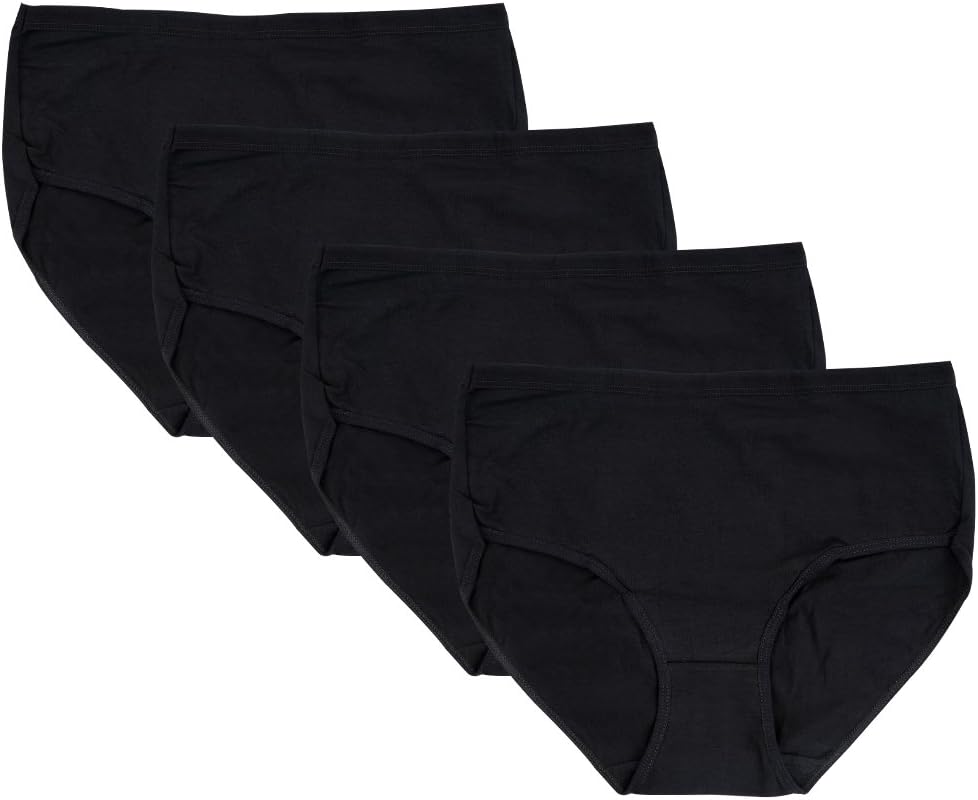 Closecret Women Comfort Cotton Stretch Classic Briefs Panties M, Black