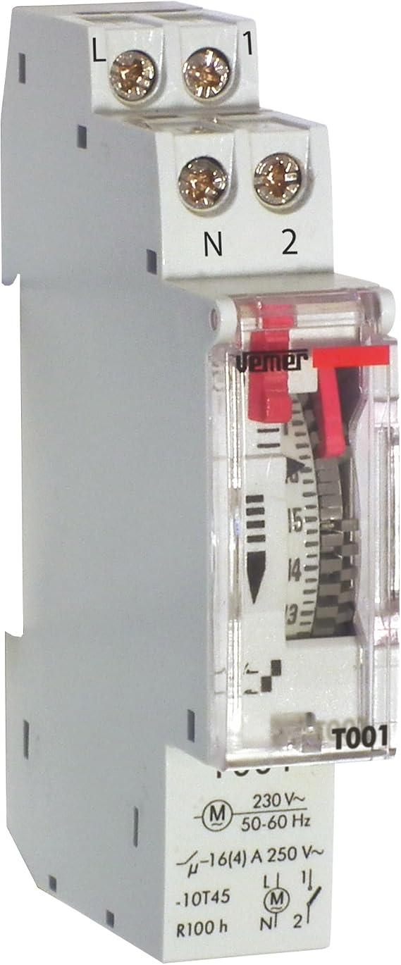 VEMER VE786900 T001 Electromechanical Timer with Daily Programme Mounting DIN Rail 1 Module White