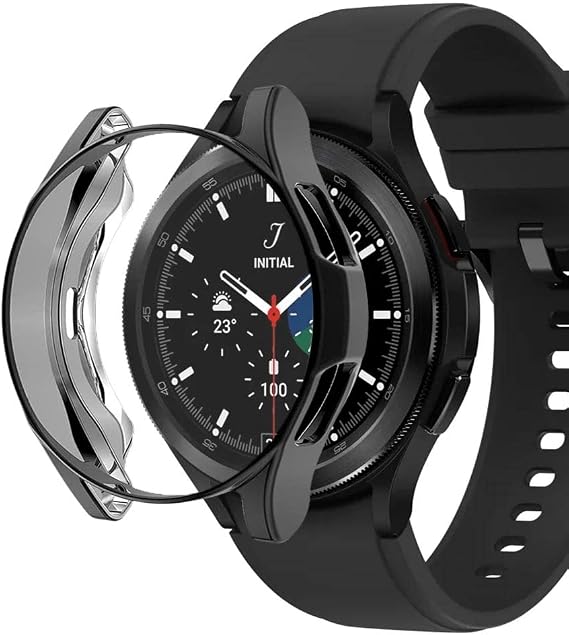 Microsonic Samsung Galaxy Watch 5 Pro 45mm için Kılıf 360 Full Round Soft Silicone Siyah [Galaxy Watch 5 Pro 45mm ile Uyumlu Kılıf - Siyah]