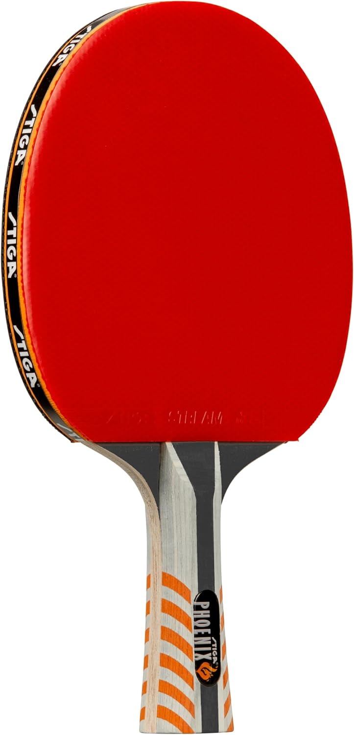 STIGA Phoenix Ping Pong Paddle - 5-Ply Ultra-Light Blade - 2mm Tournament-Approved Sponge - Flared Handle for Enhanced Control - Competitive Table Tennis Racket for Family Fun