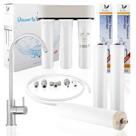 Doulton HIP Trio System Bundle + Pillar Tap, Installation Kit