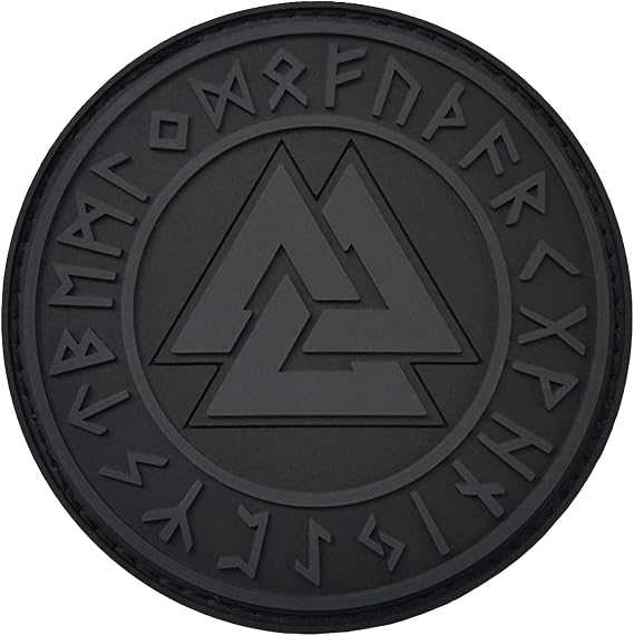 ACU Subdued Valknut Norse Heathen Rune Odin Viking Runic Pagan Morale PVC Rubber Fastener Patch