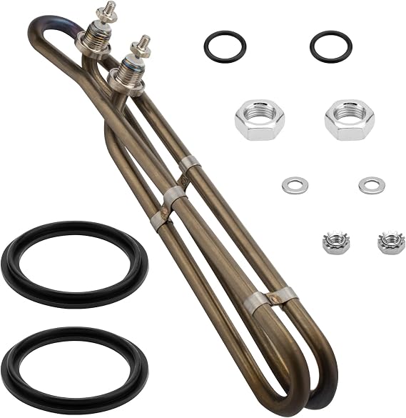 4KW 240V フロースルーホットタブヒーターエレメント 取り付け金具付き バルボアスパヒーターエレメントホットタブ用交換、スパ電気ヒーターまたはスイミングプール25.4 cm