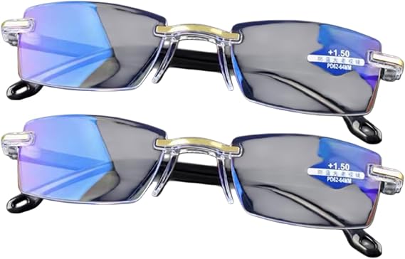 2 Pack Multi-Focus Varifocal Style Glasses for Men & Women