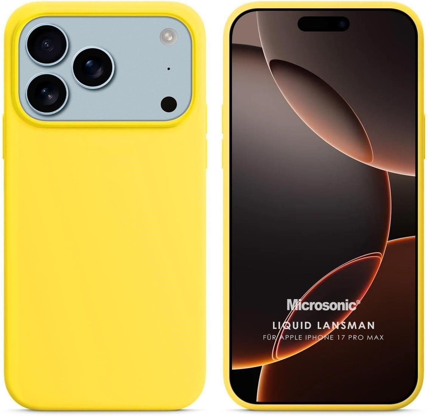 Microsonic Apple iPhone 17 Pro Max için Kılıf Liquid Lansman Silikon Sarı [iPhone 17 Pro Max ile Uyumlu Kılıf - Sarı]
