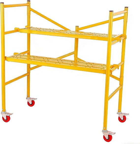 Wheeled scaffolding tower work platform Foldable mobile scaffolding platform Load capacity: 300 kilograms