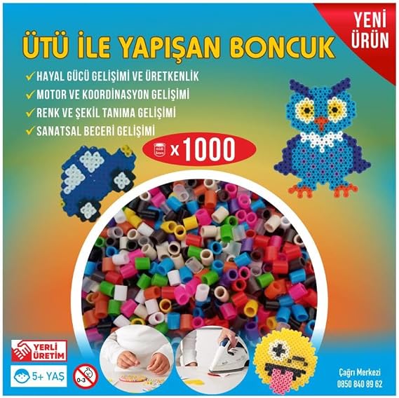 Ütü ile Yapışan Boncuk 5mm 1000'li Renkli