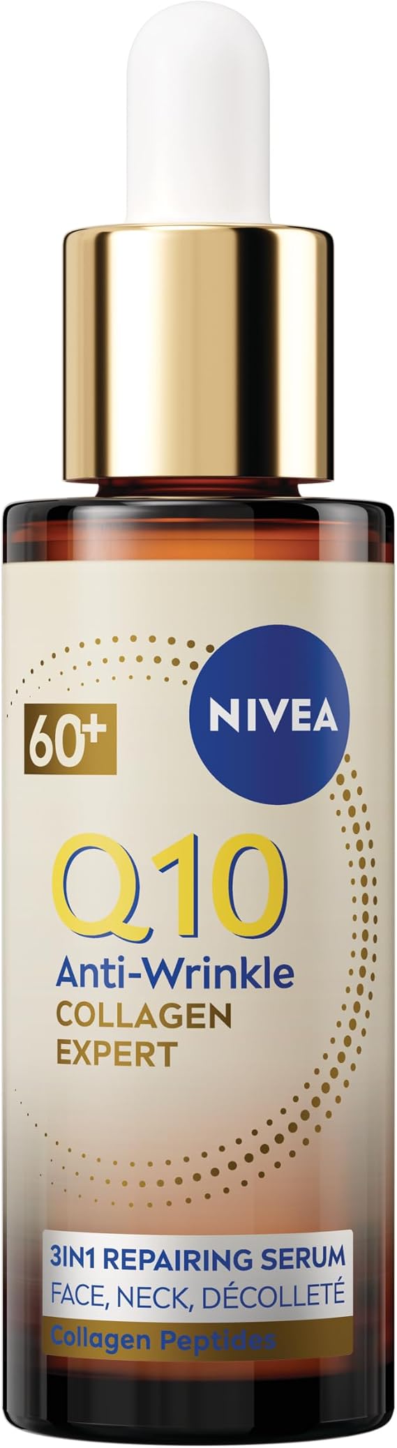 NIVEA Q10 Anti-Wrinkle Collagen Expert 3in1 Repairing Serum (30ml), Firming Face Serum for Wrinkles and Sagging Skin, Formulated for Mature Skin 60+