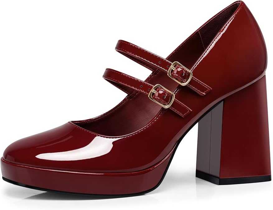 CELLENZ Women Mary Jane Shoes: Comfortable Chunky Dress High Heels