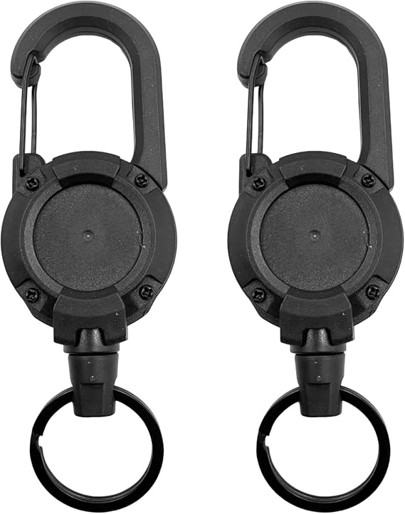 2 Pack Heavy Duty Retractable Badge Reels with Steel Cord