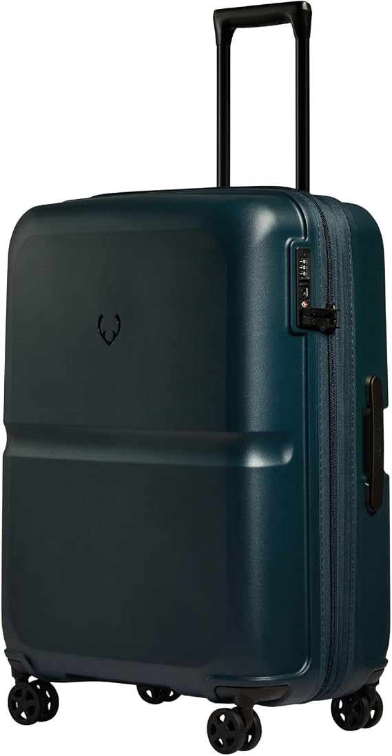ANTLER - Single Stripe Hard Shell Medium Suitcase - Durable, Lightweight & Expandable, 4 Spinner Wheels - Adjustable Handle, TSA Lock, 68cm - Indigo