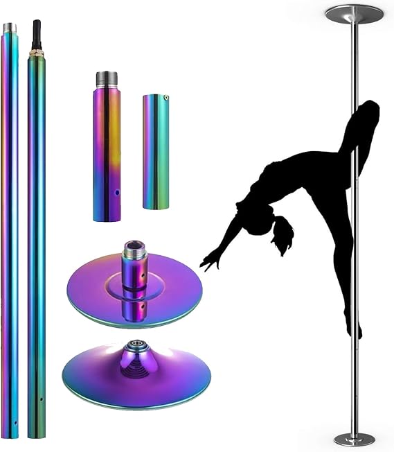 Dancing Pole,Stripper Pole Spinning And Static Dance Pole Portable Removable Dancer Pole Kit For Home Club Party Pub Professionals Beginners Fitness Exercise,2.6M-2.74M