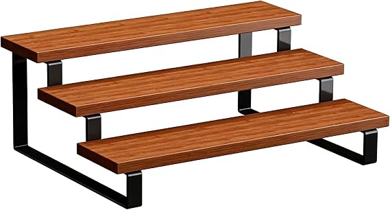 Sturdy 3-tier Wooden Display Stand for Coffee Mugs Bottles Kitchen Dense Cup and Mug Holder