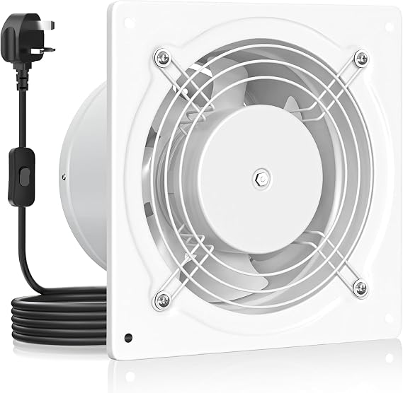 HG Power 150mm Kitchen Extractor Fan, 6 Inch Quiet Wall Ventilation Fan with UK Plug, Exhaust Fan with Backdraft Damper for Bathroom, Kitchen, Garage – White