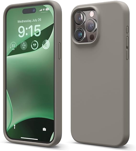 Merwish Apple iPhone 14 Pro Uyumlu Özel İpeksi Dokunuş Hissi Veren İçi Yumuşak Kadife Lansman Silikon Kılıf Kapak (Taş)