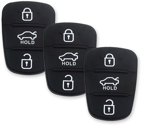 3Pack 3Button Key Fob Rubber Pad Replacement for Hyundai i10 i30 ix20 ix35