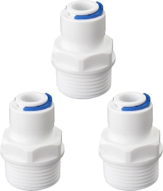 3/4 "external thread straight through to 3/8" PE pipe outer diameter push in quick connection, reverse osmosis water filtration hose double joint, pre purifier, water purifier plastic adapter