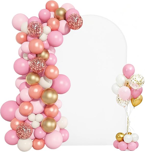 VEVOR Gold Arch Backdrop Stand, 2.2 x 1.2 m, Stable Structure, Semicircular, with Case, for Wedding Decoration, Birthday Party, Christmas Celebration and Ceremony