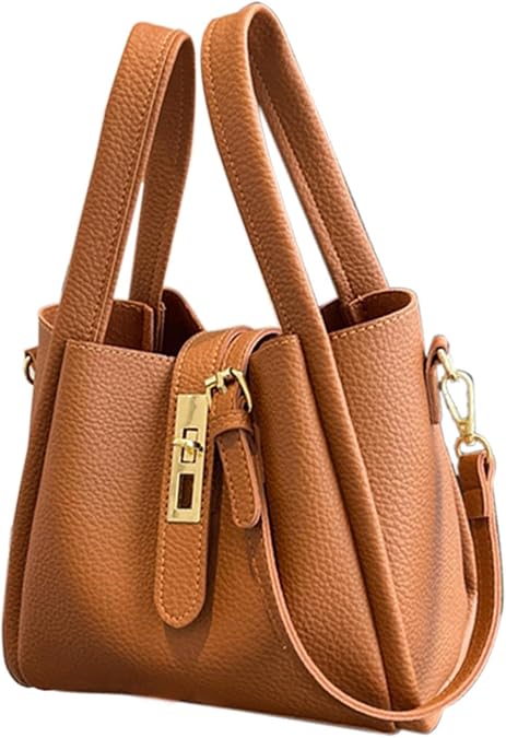 Bucket Tote Bag for Women Trendy Bucket Bag Purse Shoulder Bag with Metal Buckle for Travel Shopping Date