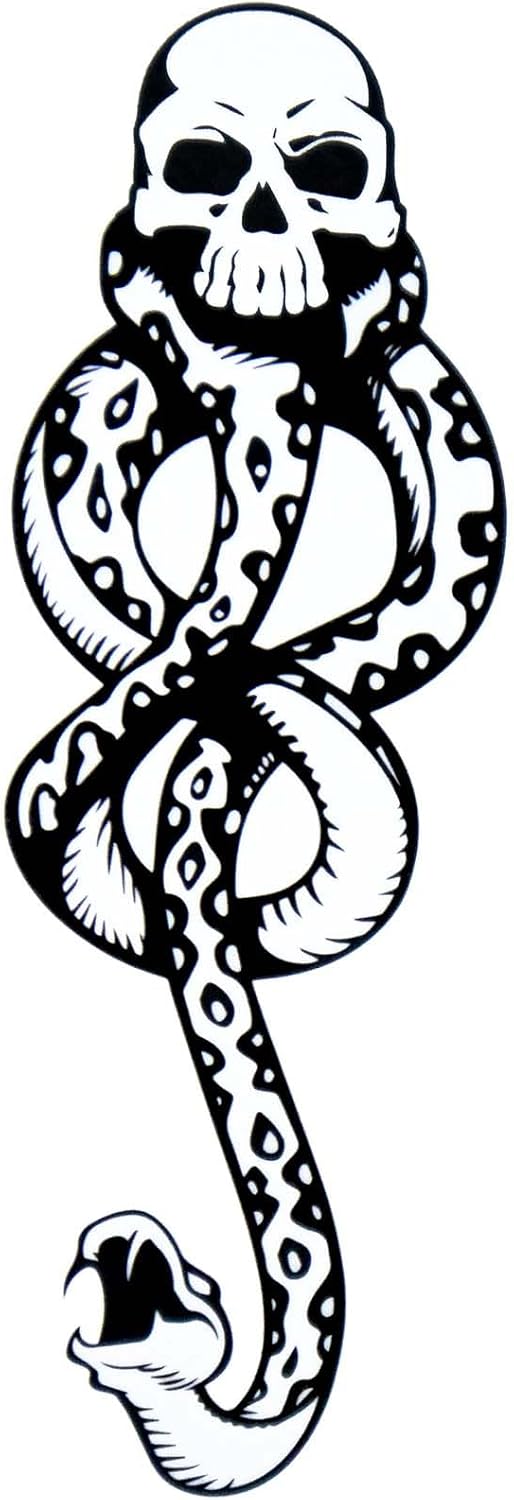 CHASPA 10 Pcs Magic Mantra Snake Skull Dark Mark Death Eater Temporary Halloween Cosplay Tattoo Accessories