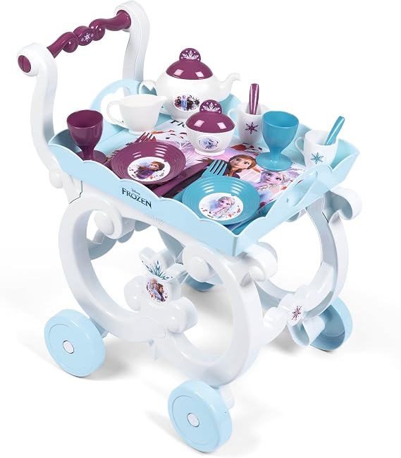 Disney Frozen 2 Pretend Play Kids Toy Tea Trolley Includes 17 Accessories Including Tea Set On Wheels, Play Cutlery and Removable Tray For Children From 3+